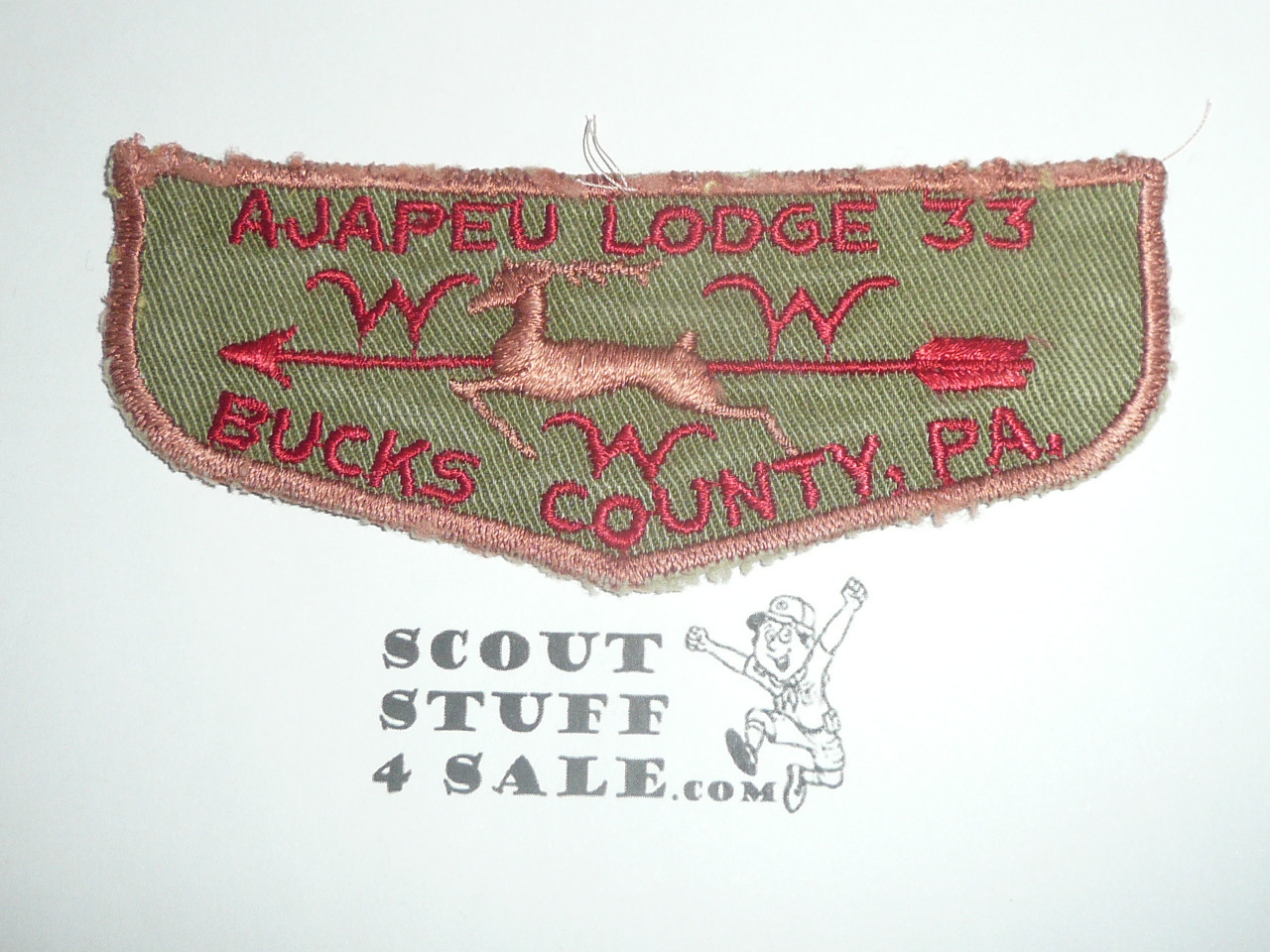Order of the Arrow Lodge #33 Ajapeu f7 Flap Patch, used