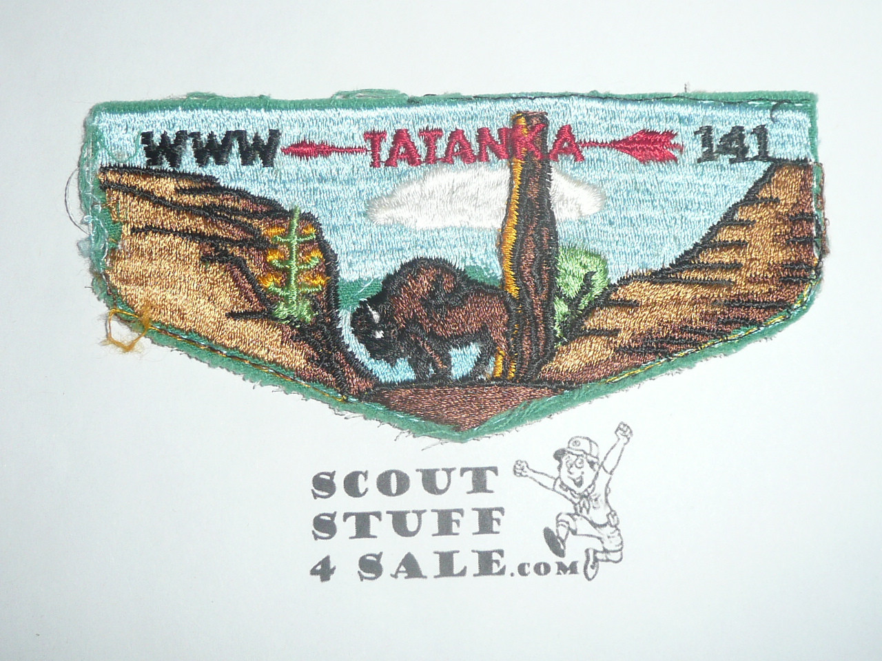 Order of the Arrow Lodge #141 Tatanka s1 Flap Patch, no bdr and needle break around buffalo