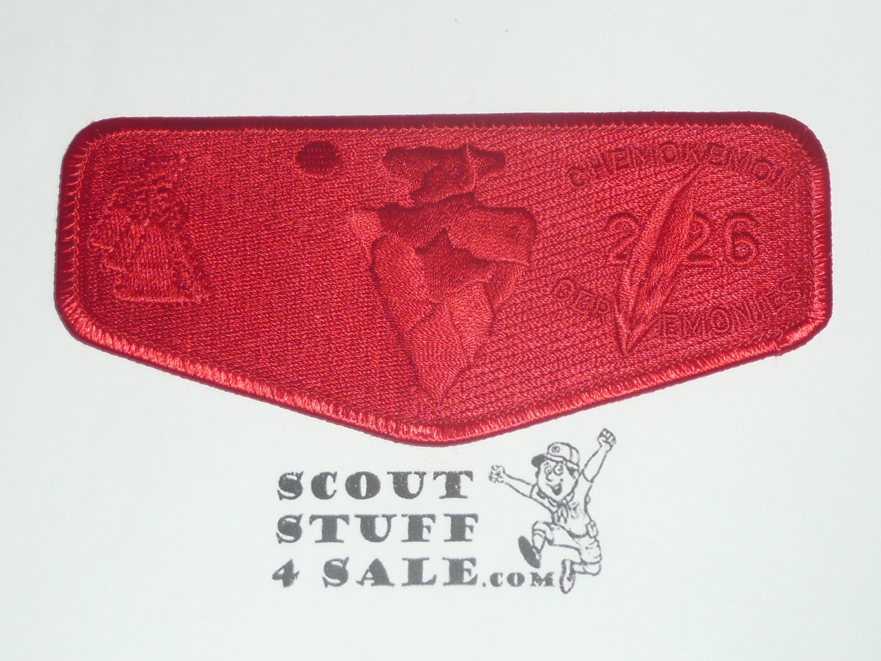 Order of the Arrow Lodge #226 Chemokemon Ceremony Team Flap Patch, red Ghost