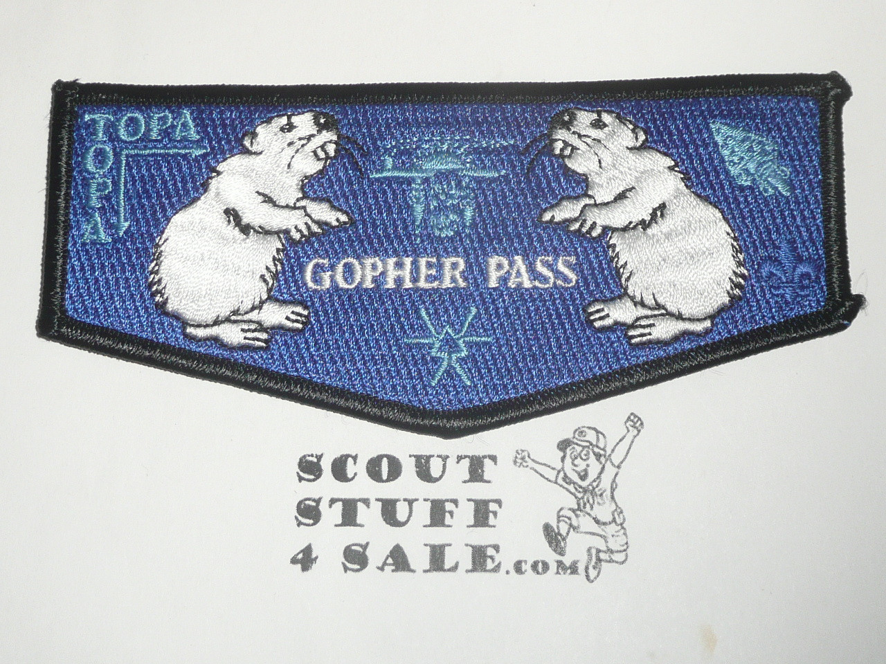 Order of the Arrow Lodge #291 Topa Topa Gopher Pass Flap Patch, navy blue