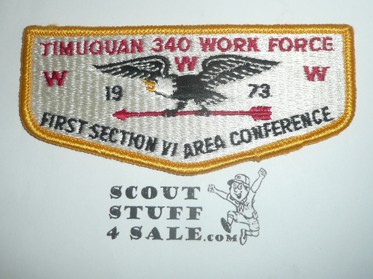 Order of the Arrow Lodge #340 Timuquan s2 1973 1st Section VI Area Conference Flap Patch - Boy Scout