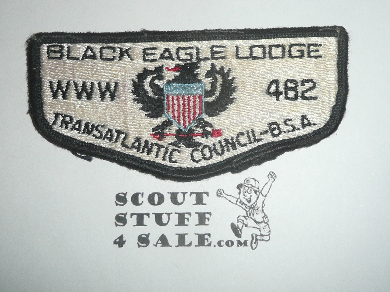 Order of the Arrow Lodge #482 Black Eagle s1 Flap Patch, used
