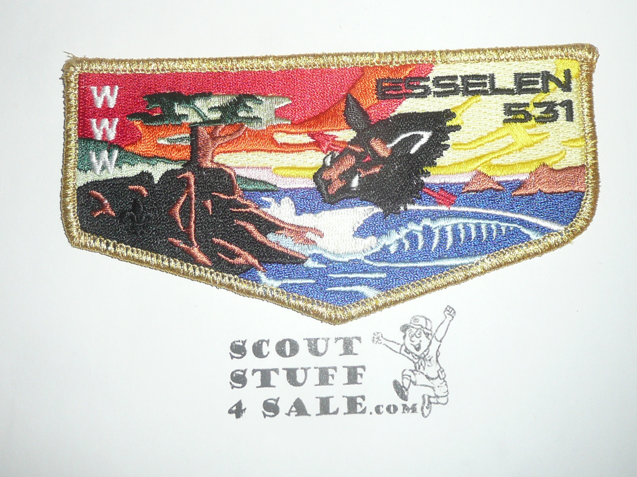 Order of the Arrow Lodge #531 Esselen Special Gold Mylar Bdr Flap Patch