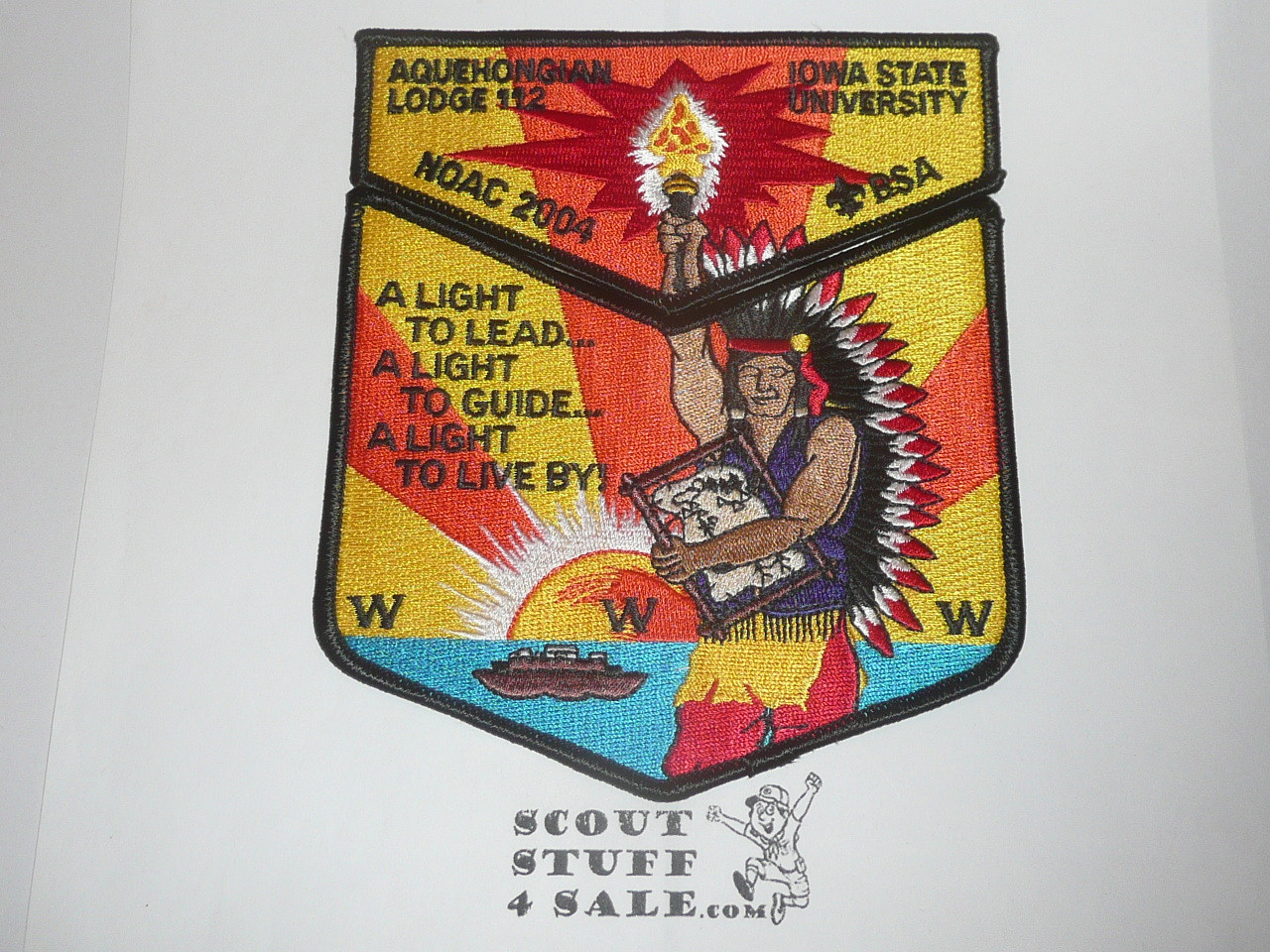 Order of the Arrow Lodge #112 Aquehongian 2004 NOAC 2-piece Flap Patch Set