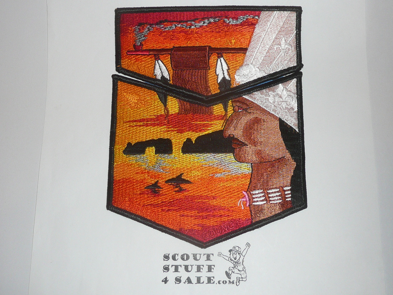 Order of the Arrow Lodge #291 Topa Topa 2006 NOAC 2-piece Flap Patch Set, black bdr