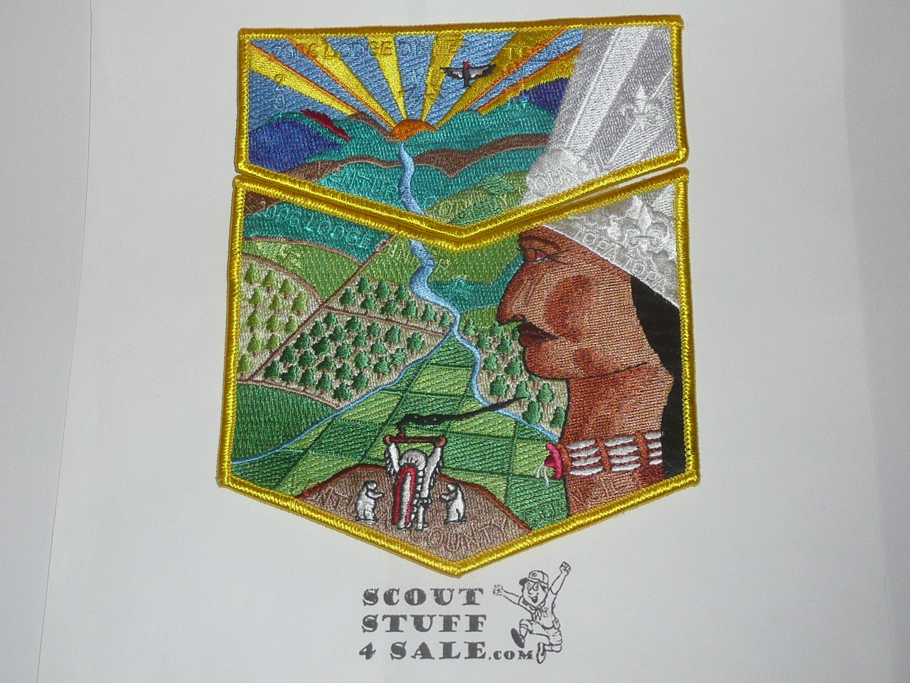 Order of the Arrow Lodge #291 Topa Topa 2006 NOAC 2-piece Flap Patch Set, yellow bdr