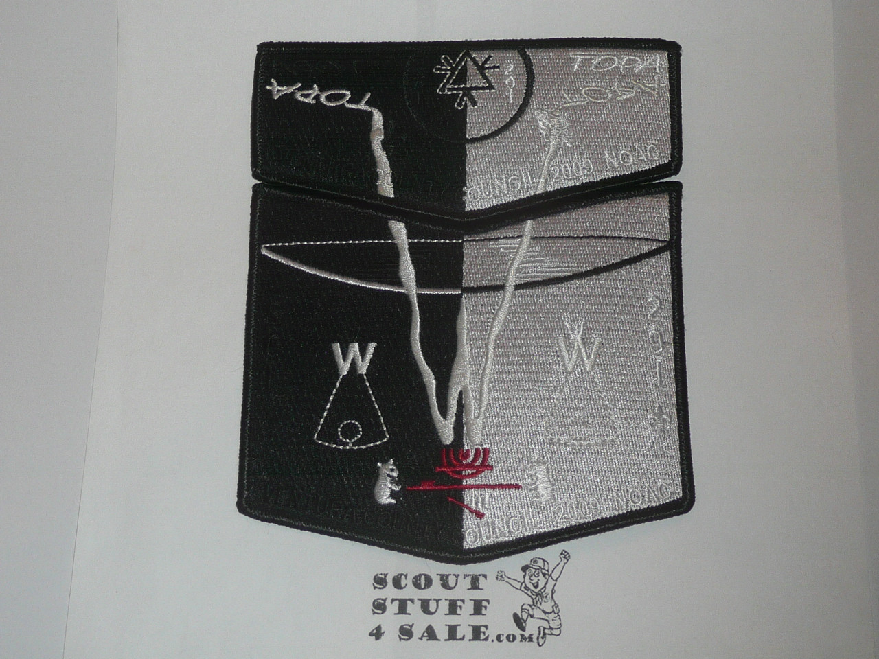 Order of the Arrow Lodge #291 Topa Topa 2009 NOAC 2 pc Flap Patch Set, Delegate