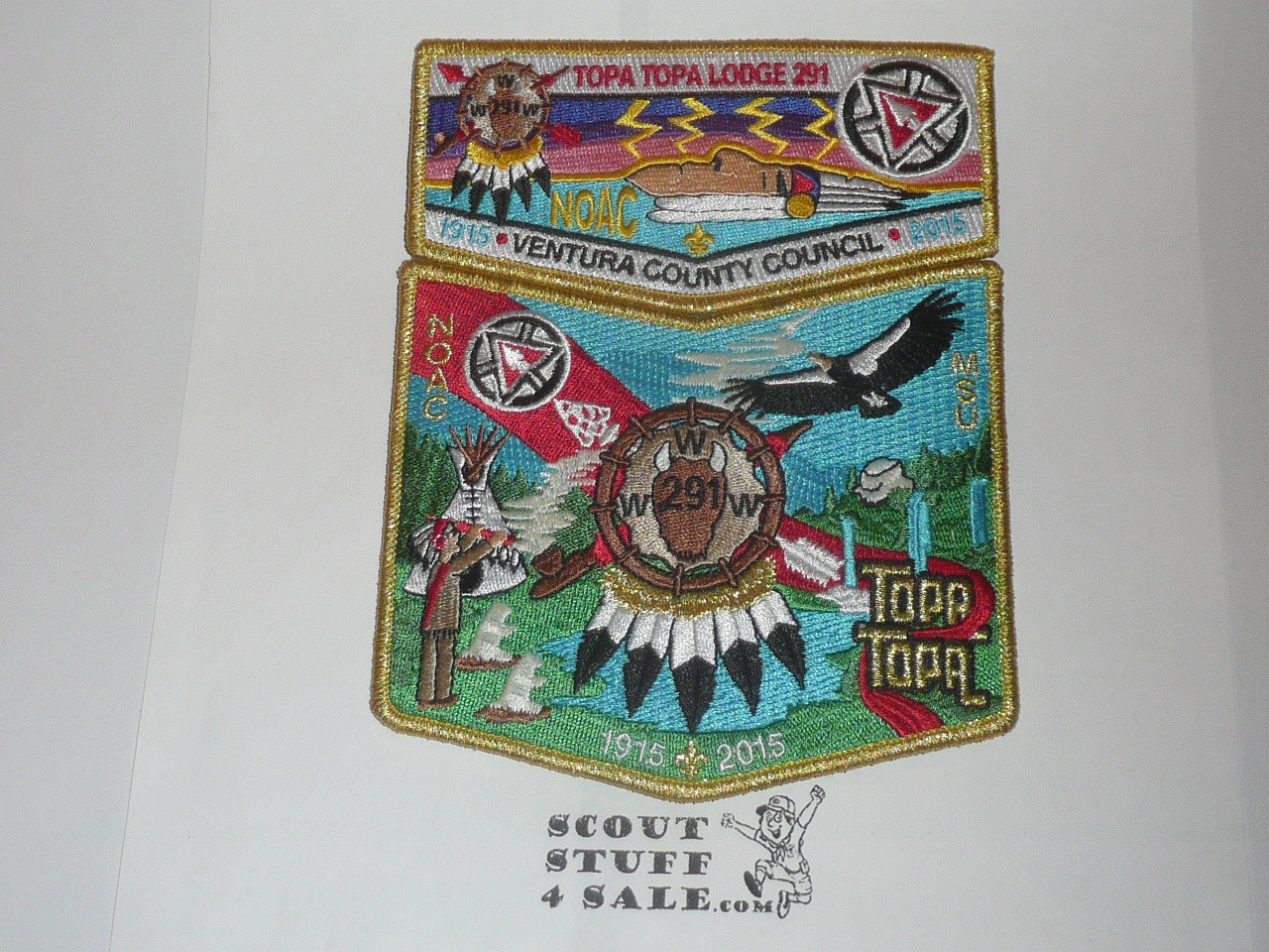Order of the Arrow Lodge #291 Topa Topa 2015 NOAC 2 pc Flap Patch Set, Delegate