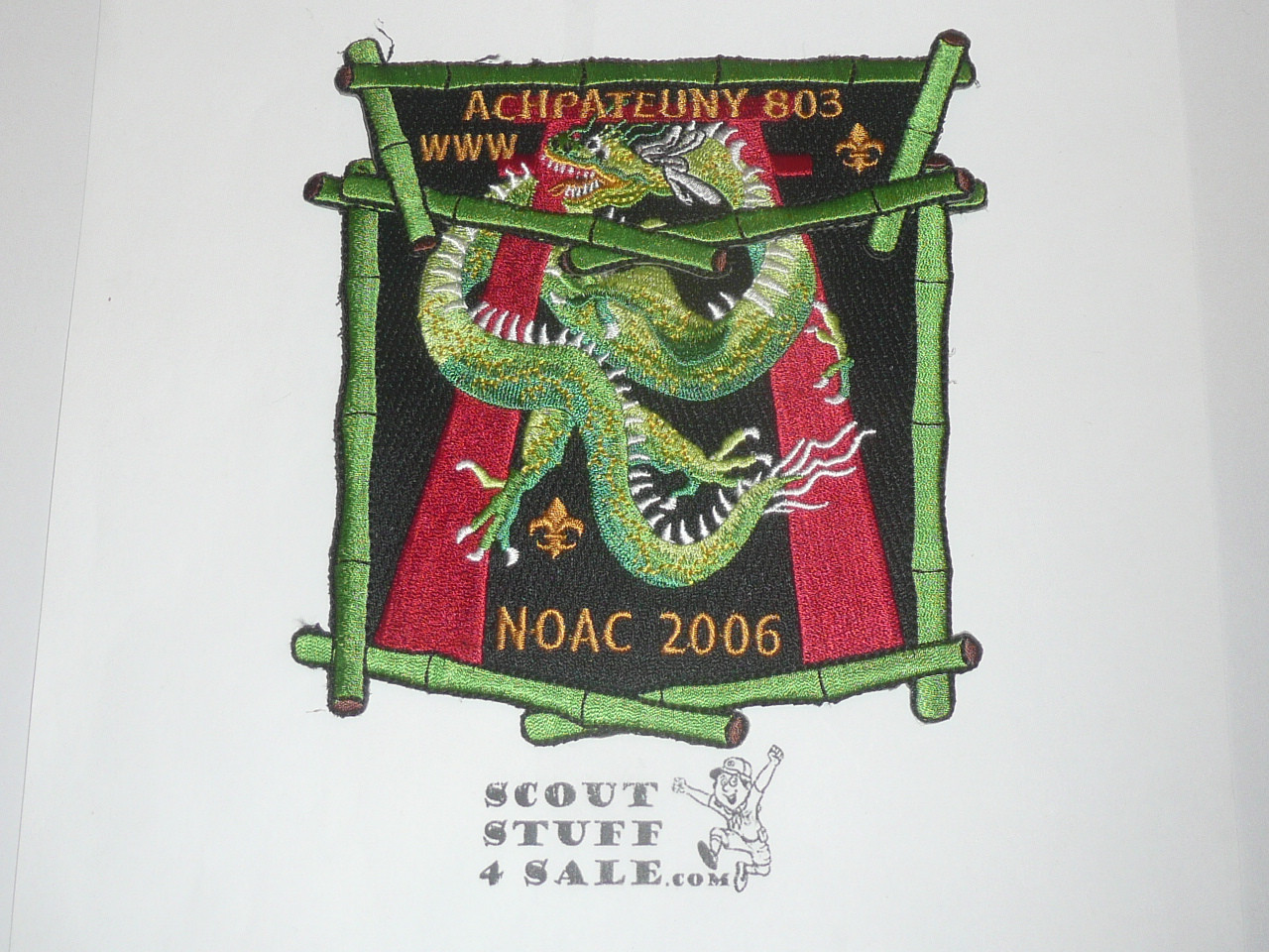 Order of the Arrow Lodge #498 Achpateuny 2006 NOAC 2-piece Flap Patch Set, green bdr