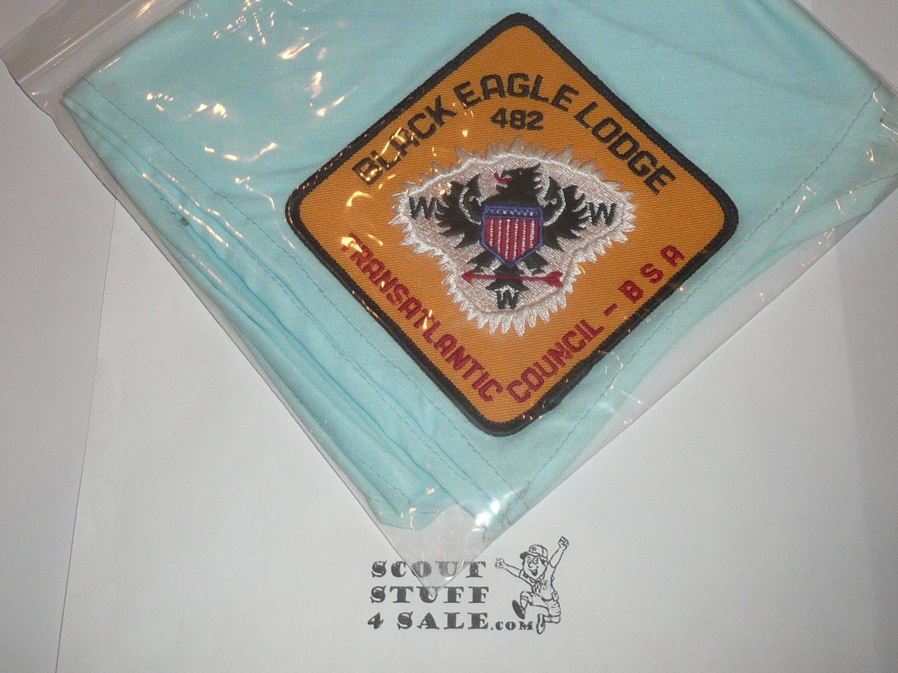 Order of the Arrow Lodge #482 Black Eagle x4 Patch with blue neckerchief