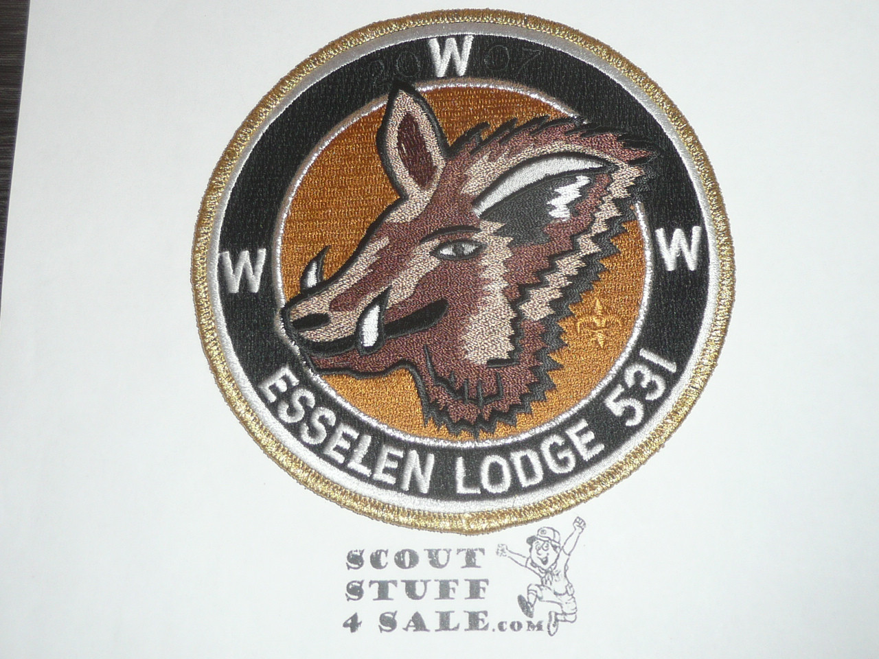 Order of the Arrow Lodge #531 Esselen r25 Gold Mylar Bdr Round Patch