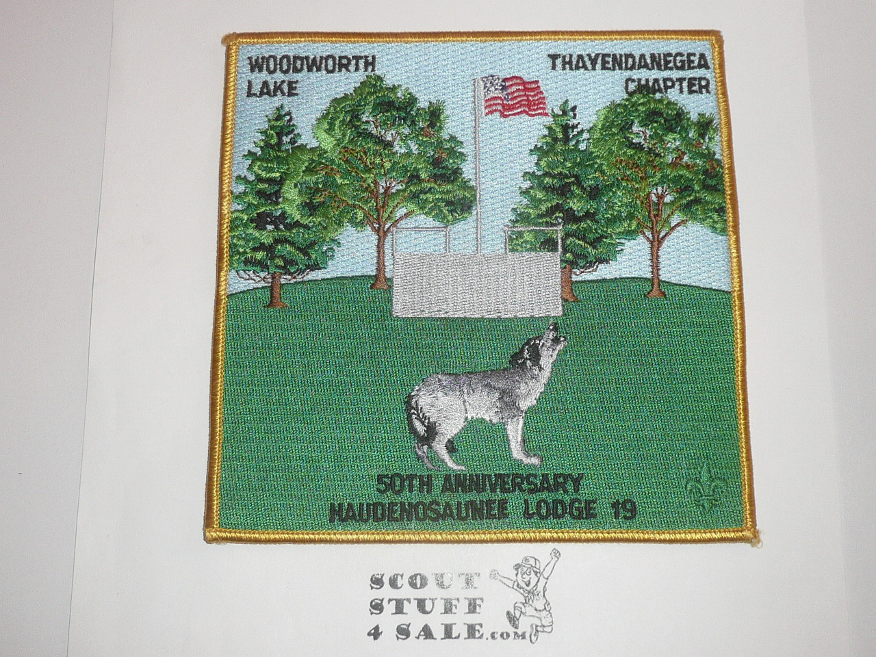 Order of the Arrow Lodge #19 Haudenosaunee Thayendanegea Chapter x1 50th Anniversary Woodworth Lake Patch