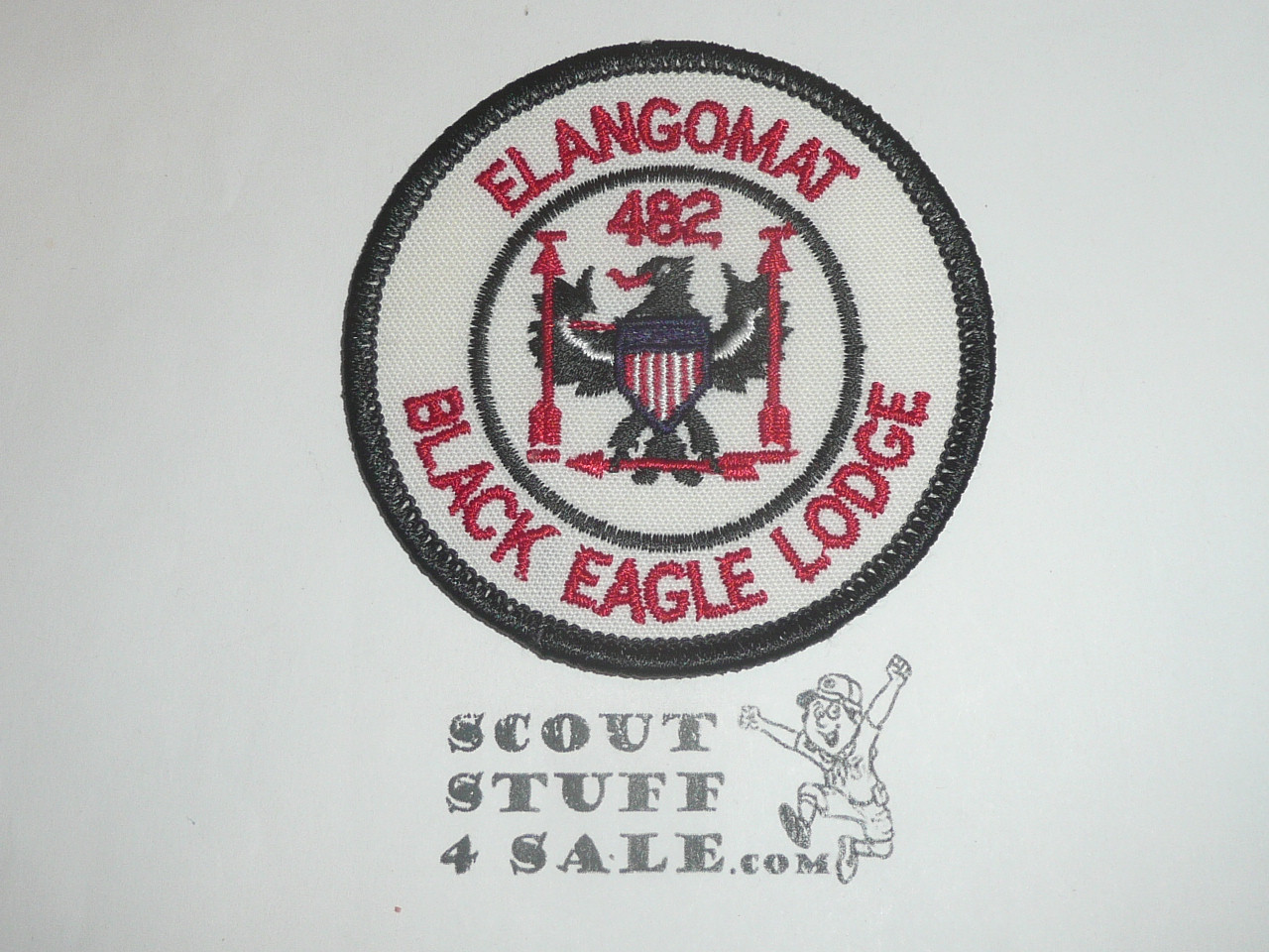 Order of the Arrow Lodge #482 Black Eagle r16 Elangomat Round Patch