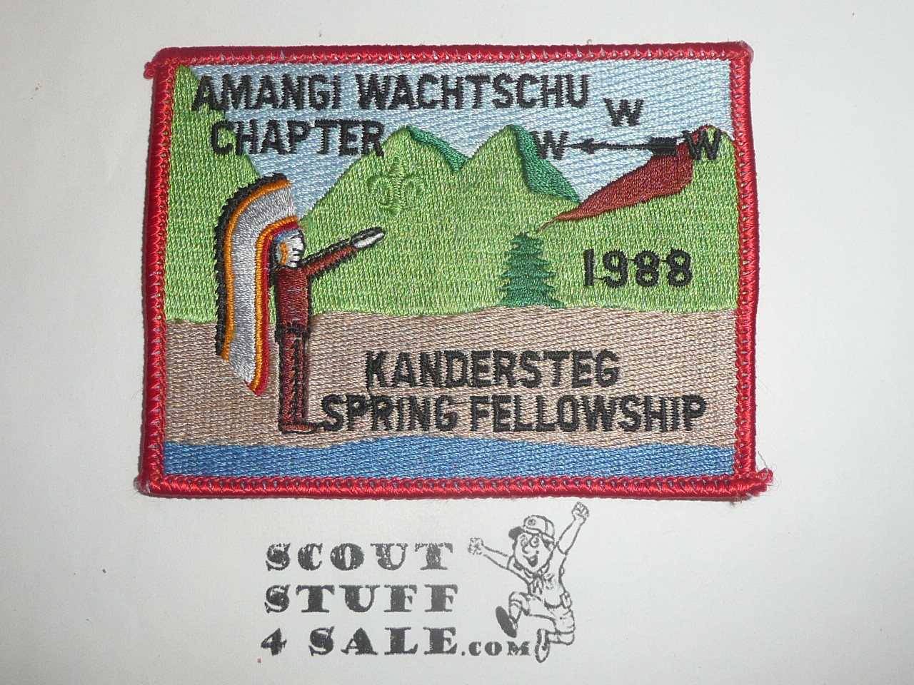 Order of the Arrow Lodge #482 Black Eagle Amangi Wachtschu Chapter 1988 Fellowship Patch