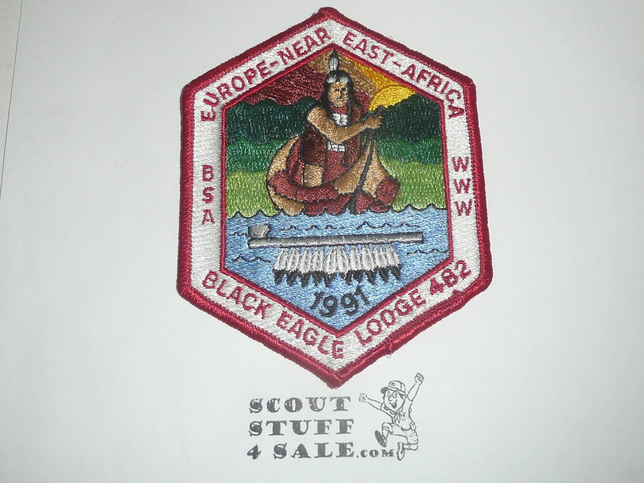 Order of the Arrow Lodge #482 Black Eagle 1991 Europe - Near East - Africa Patch