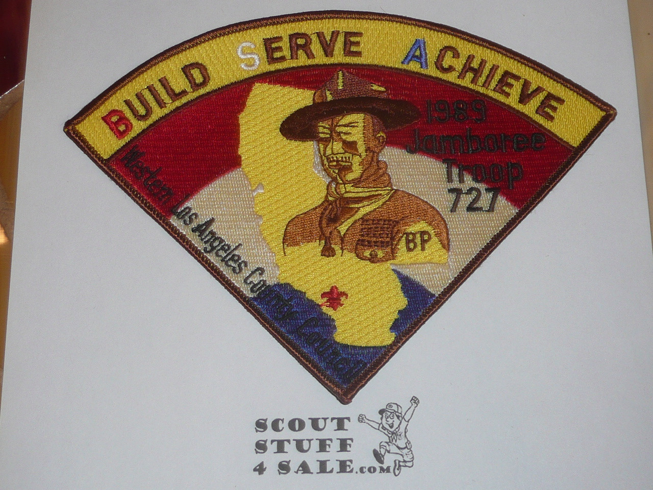 1989 National Jamboree JCP - Western Los Angeles County Council Contingent Troop Pie Neckerchief patch