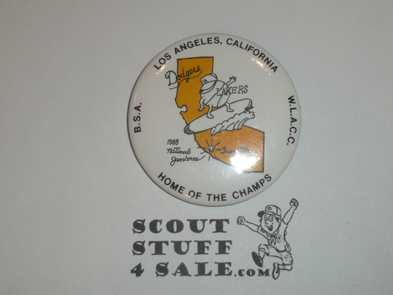 1989 National Jamboree JCP - Western Los Angeles County Council Contingent Celluloid Button