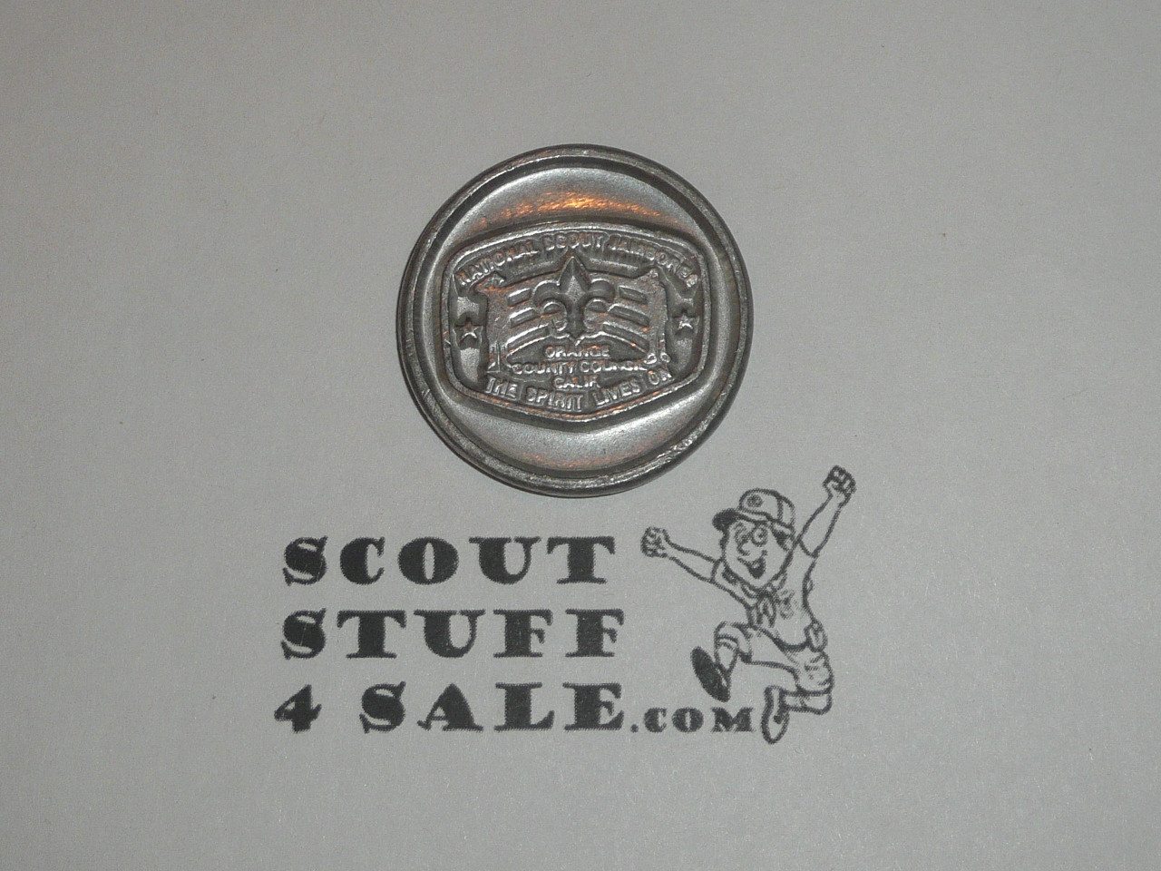 1985 National Jamboree Coin, Orange County Council, Pewter Color