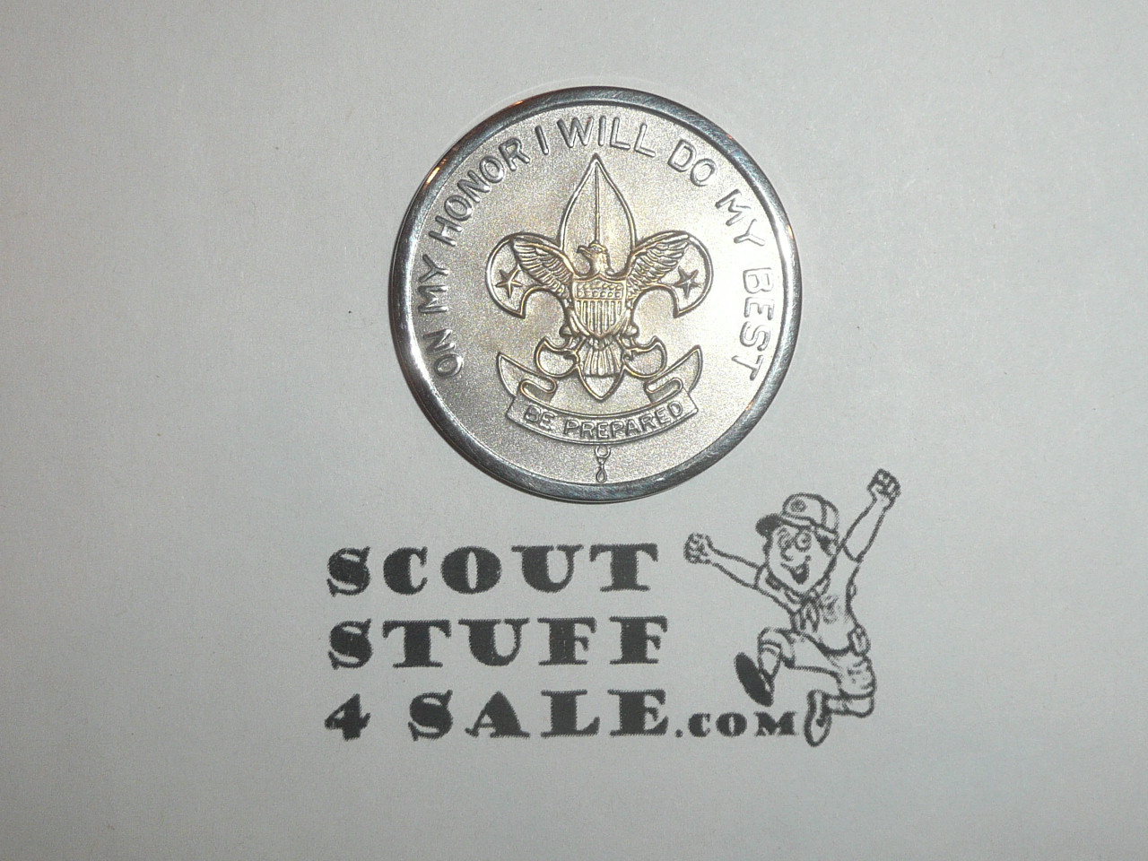 Boy Scout Good Turn Coin / Token, 1st class emblem, Chrome