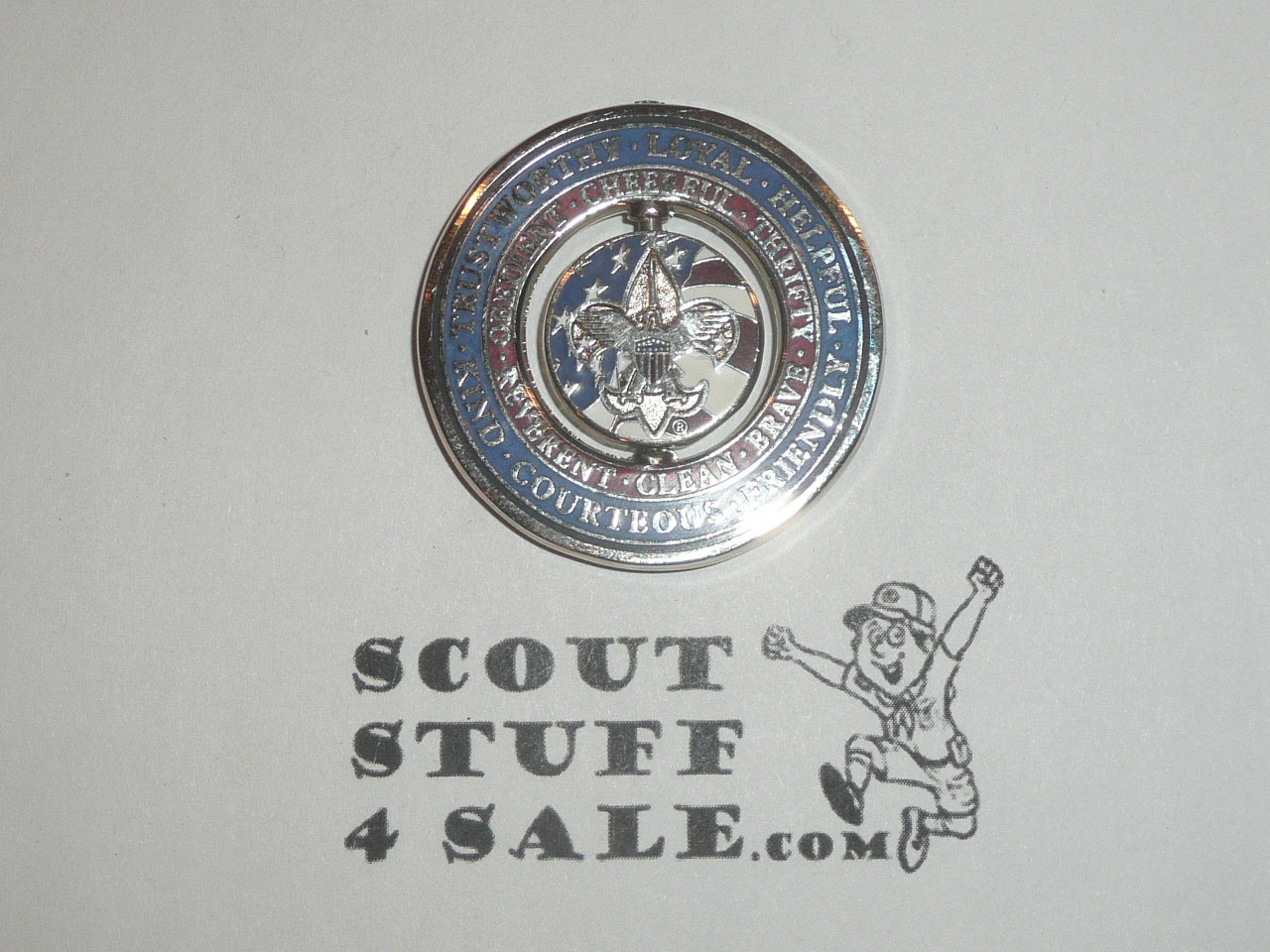 Boy Scout Law Challenge Coin / Token with Spinning Center