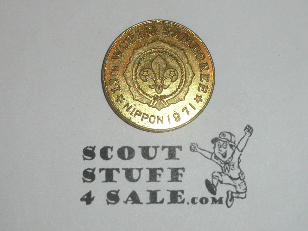 1971 Boy Scout World Jamboree Coin, Nippon, For Understanding, Gold Color