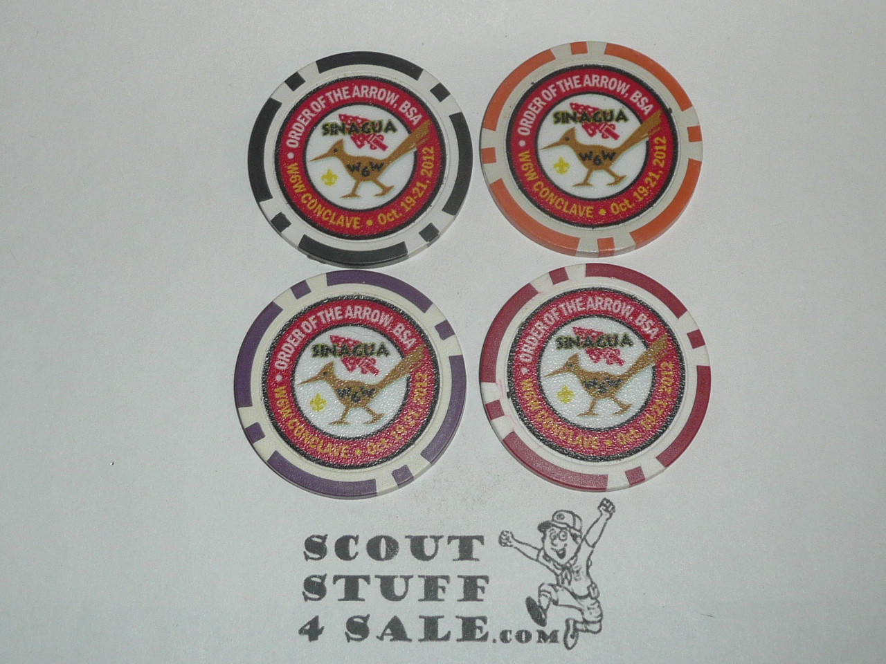 Section W6W Order of the Arrow Conclave, 2012 Set of 4 chip tokens