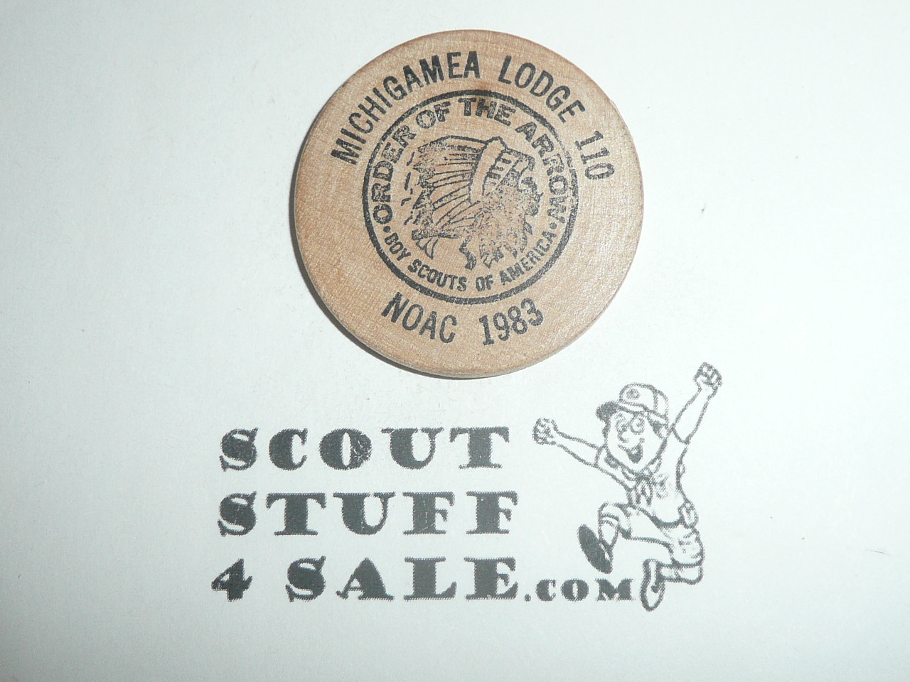 Order of the Arrow Lodge #110 Michigamea 1983 NOAC Wooden Nickel