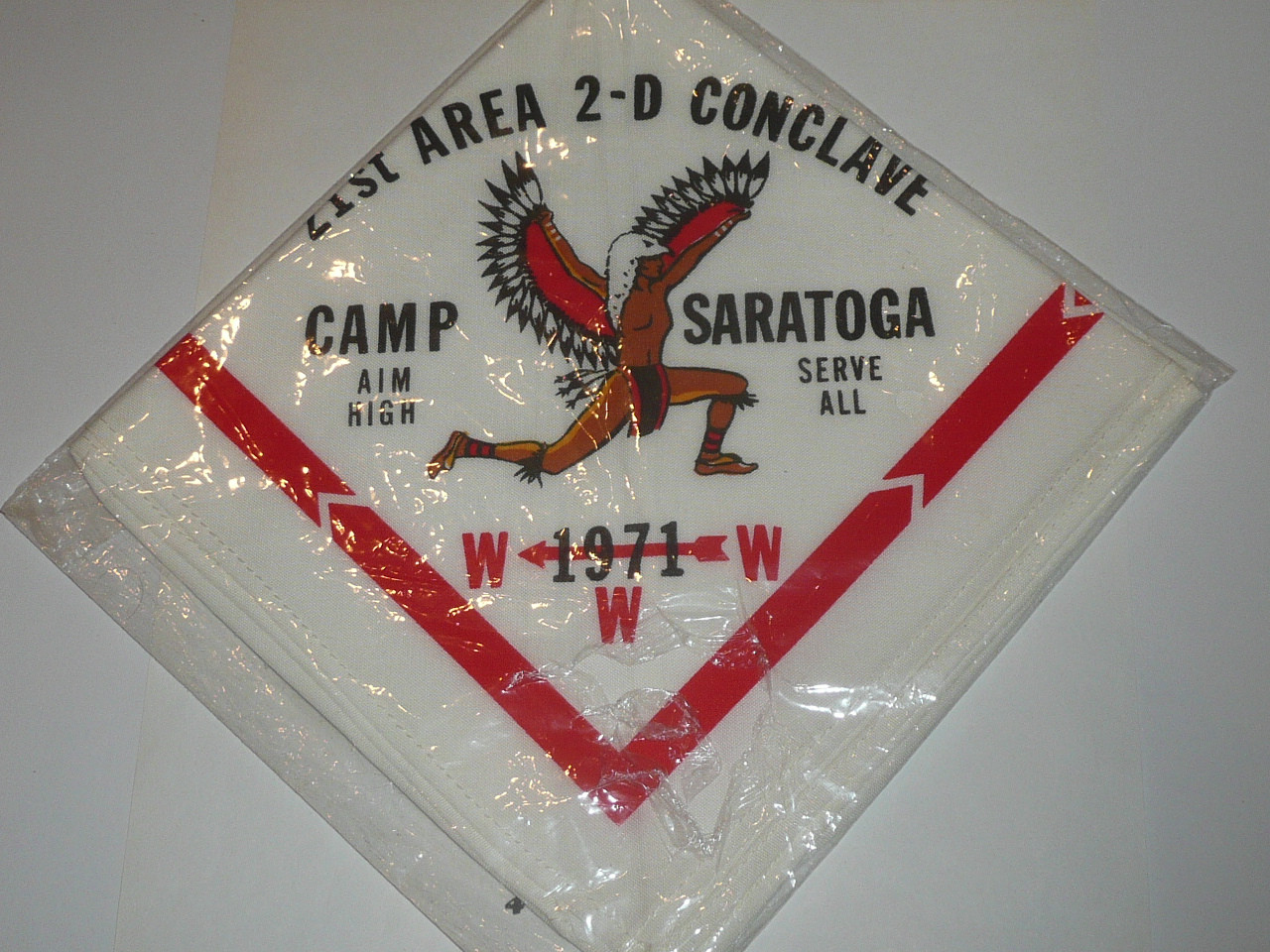 Order of the Arrow Area 2-D Conference Neckerchief, 1971, Camp Saratoga
