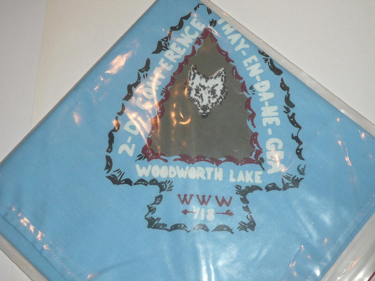 Order of the Arrow Area 2-D Conference Neckerchief, 1972, Woodworth Lake