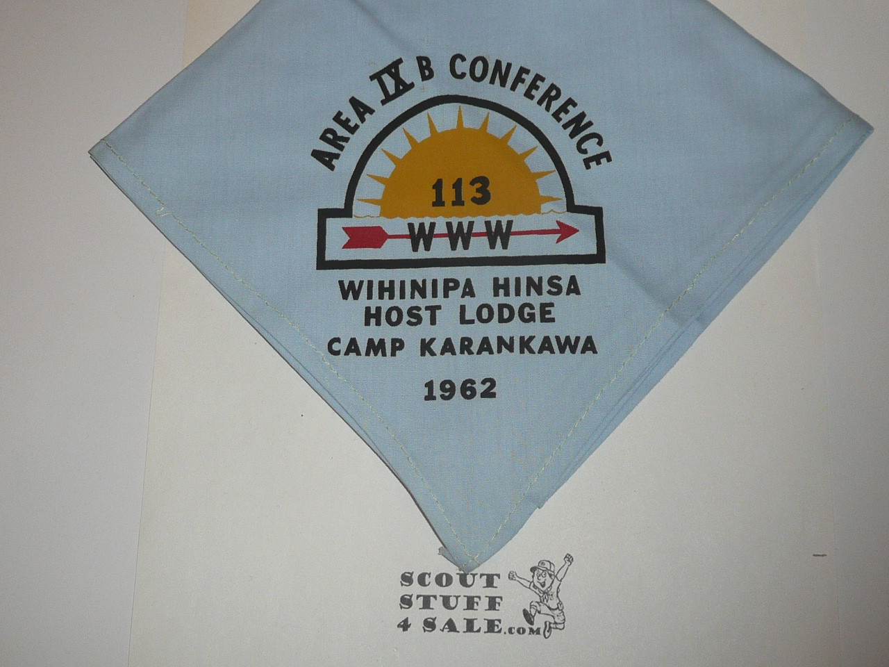 Order of the Arrow Area IX-B (9B) 1962 Conference Neckerchief, Camp Karankawa, Lodge 113 Host
