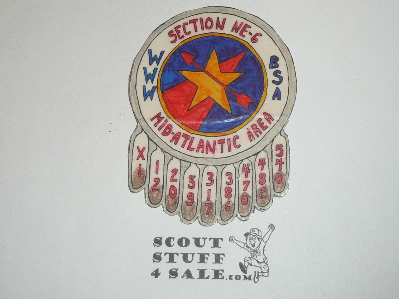 Section NE-6 Order of the Arrow Cardboard emblem