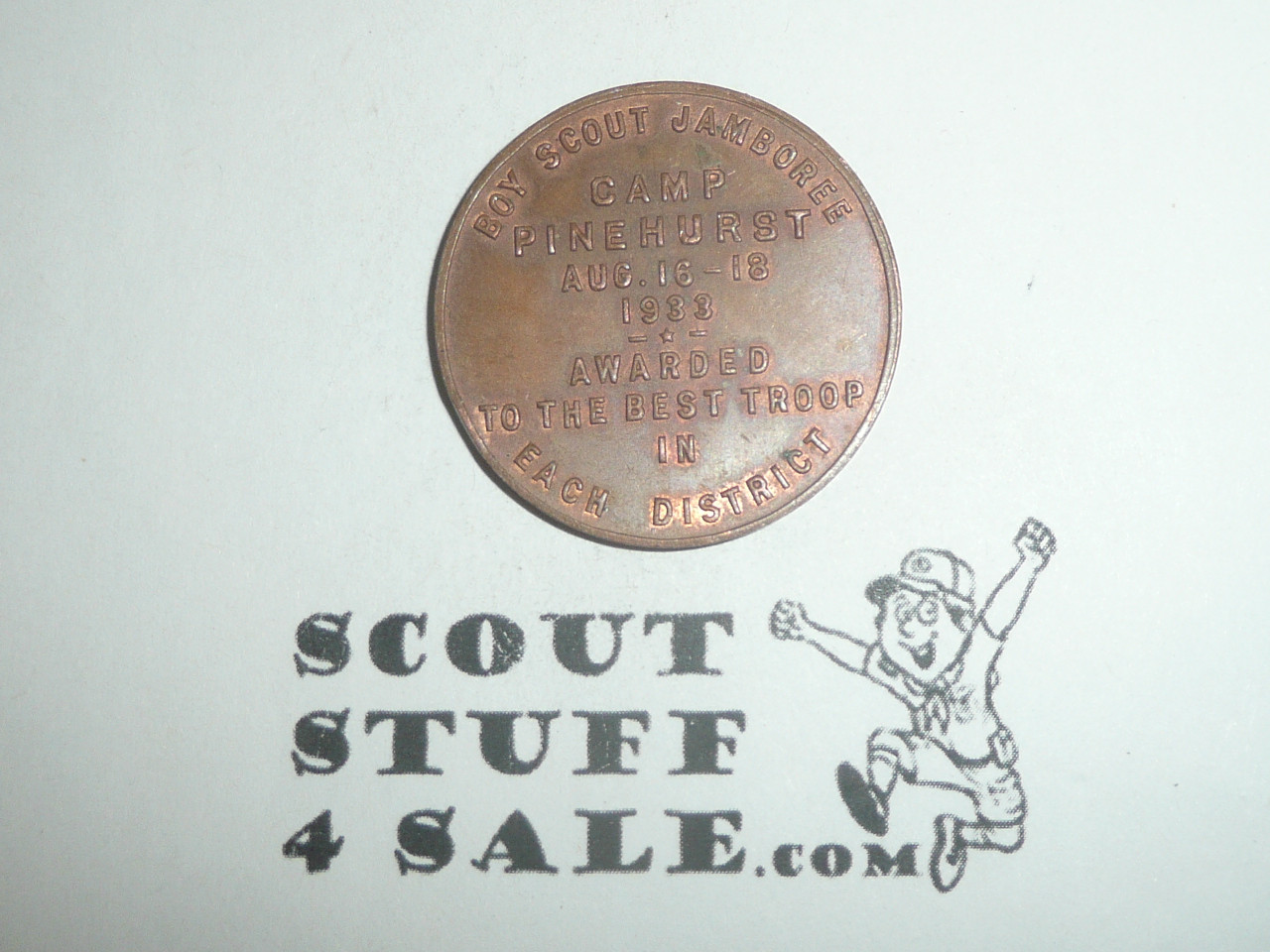 1933 Camp Pinehurst Jamboree Best Troop Coin / Token
