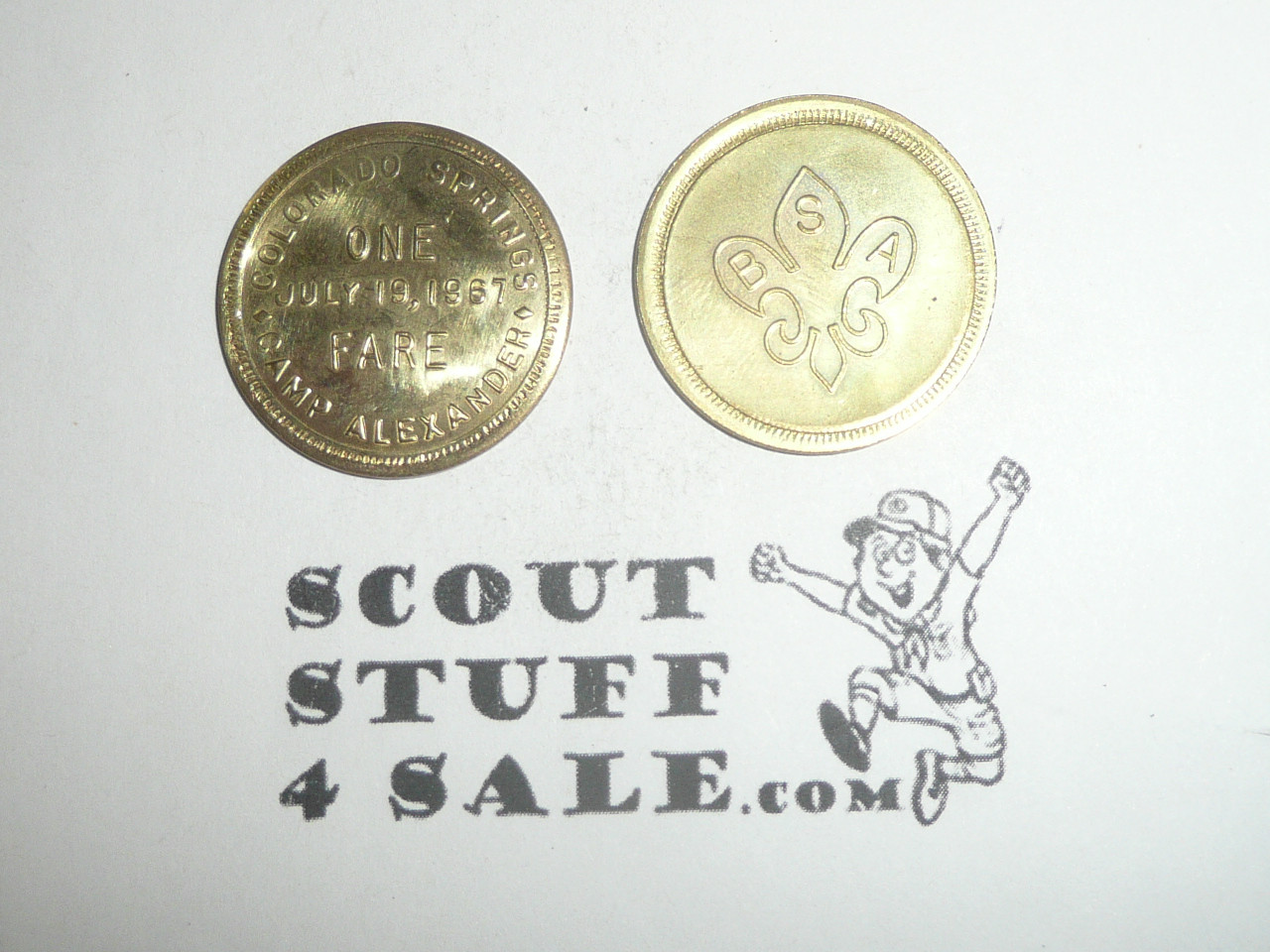 1967 Camp Alexander One Fare Coin / Token, Pikes Peak Council, Colorado Springs