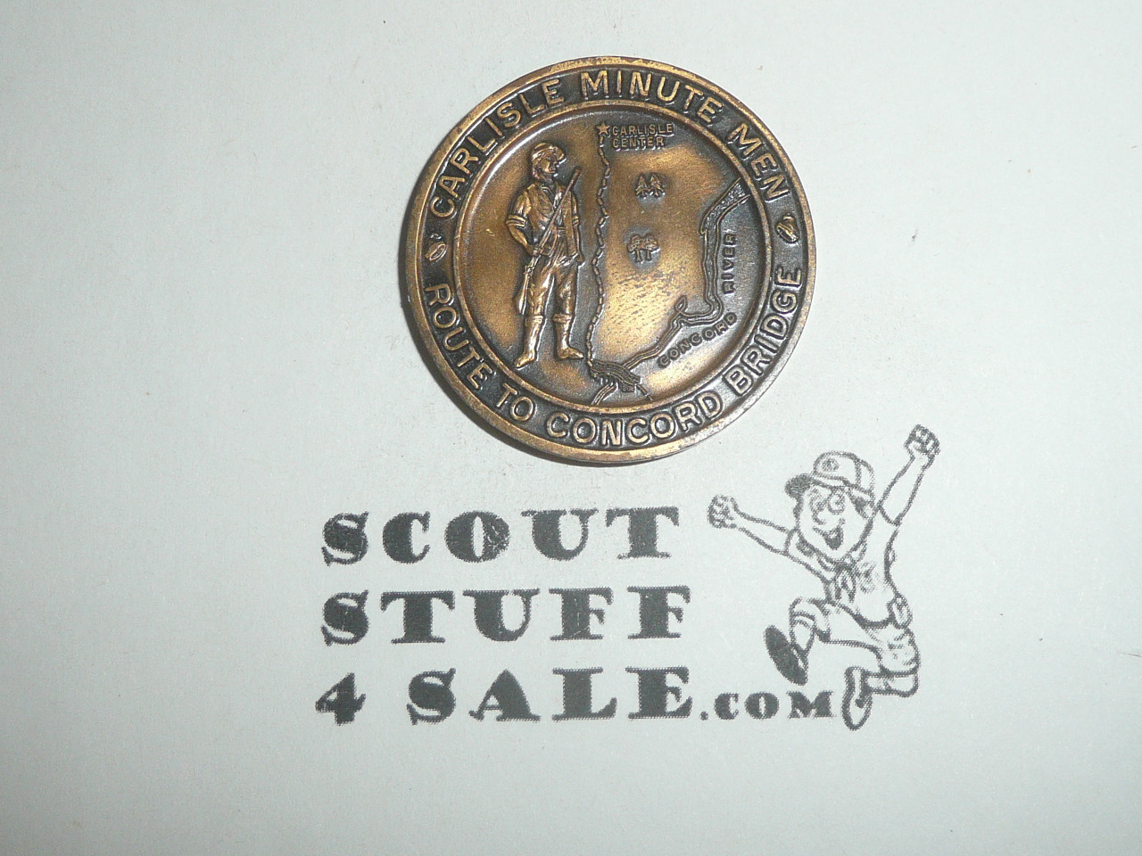 Estabrook Trail Walk Coin / Token, 1971, 196th Anniversary, Carlisle Minute Men, Route to Concord Bridge