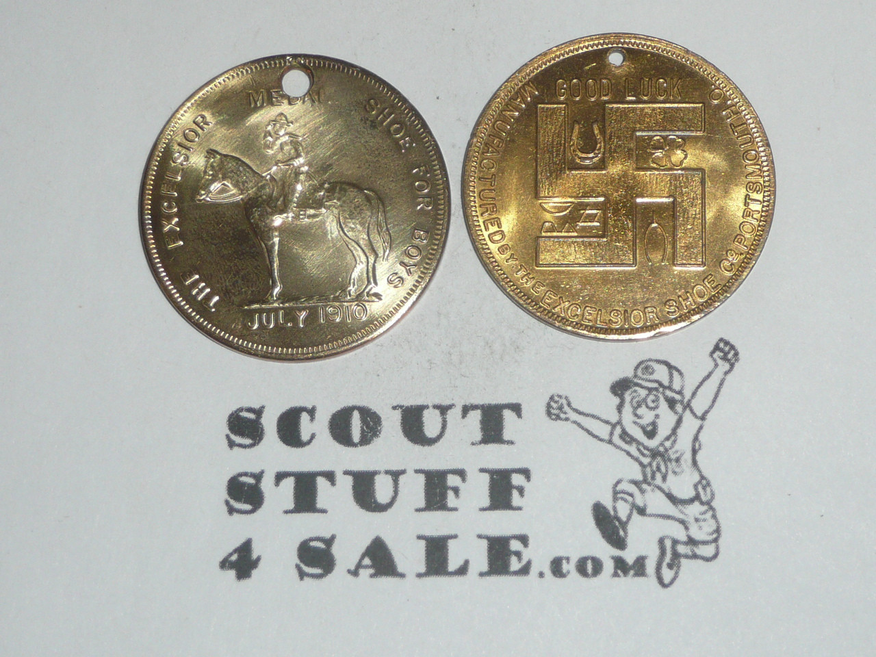 Excelsior Shoe Company Teens Boy Scout Coin / Token , Version 4 in Exceptional Condition