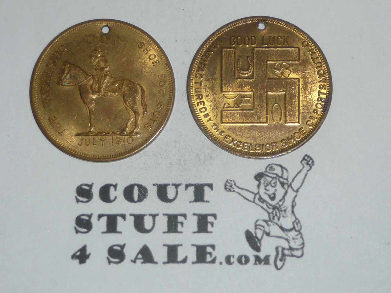 Excelsior Shoe Company Teens Boy Scout Coin / Token , Version 4 in very good Condition, litely worn