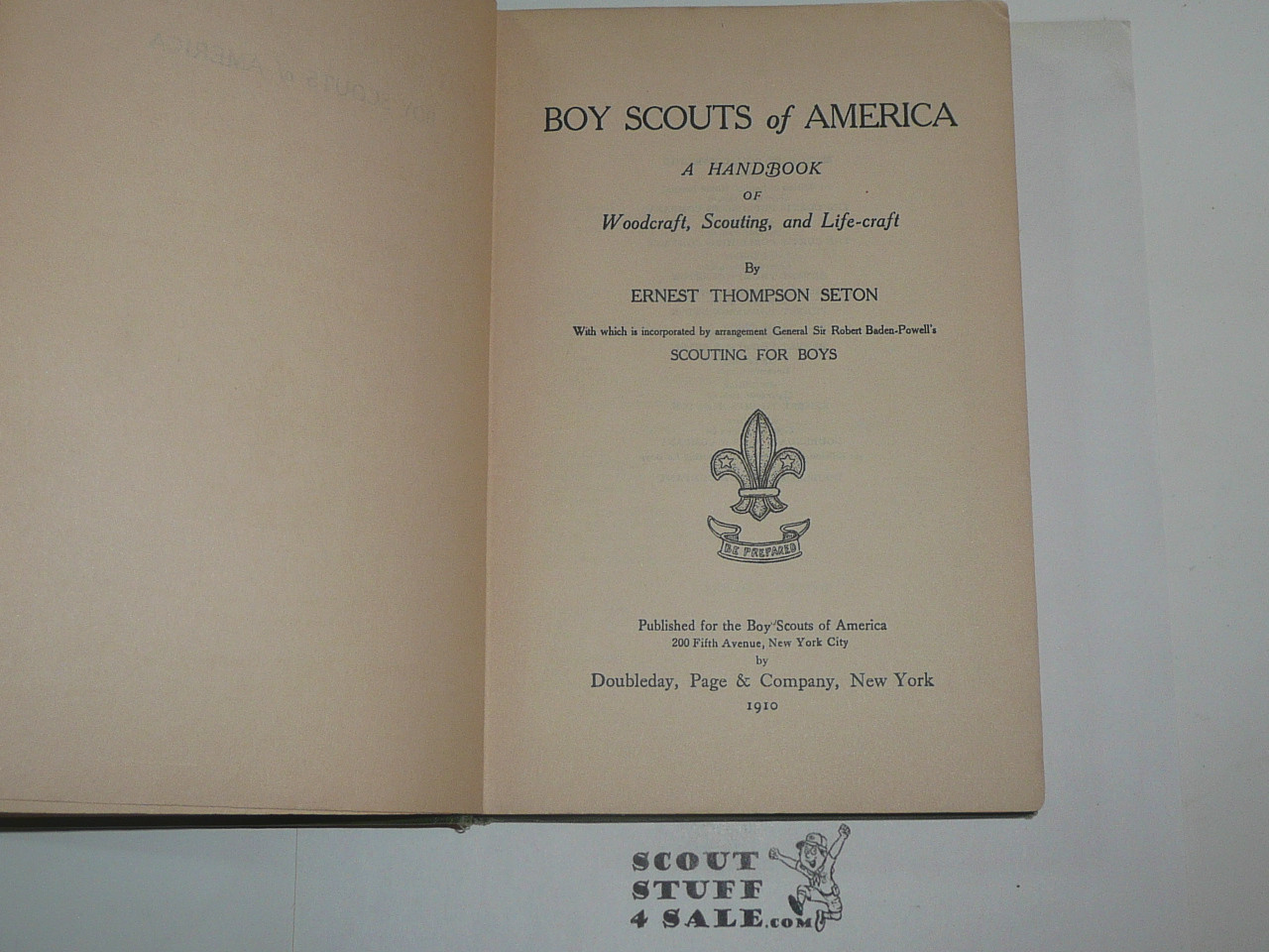 1910 Boy Scout Handbook, Original Edition, RARE CAMP FIRE EDITION, hardbound, The rarest Printing of the early Boy Scout Handbooks, Very Good litely used Condition