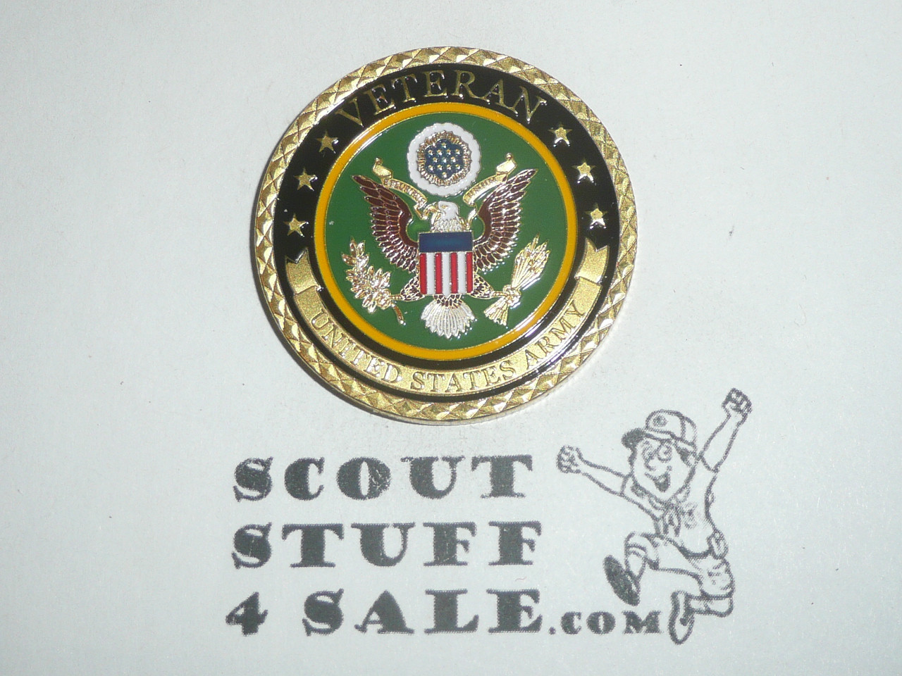 Army Veteran Challenge Coin / Token, Department of the Army, Colorful