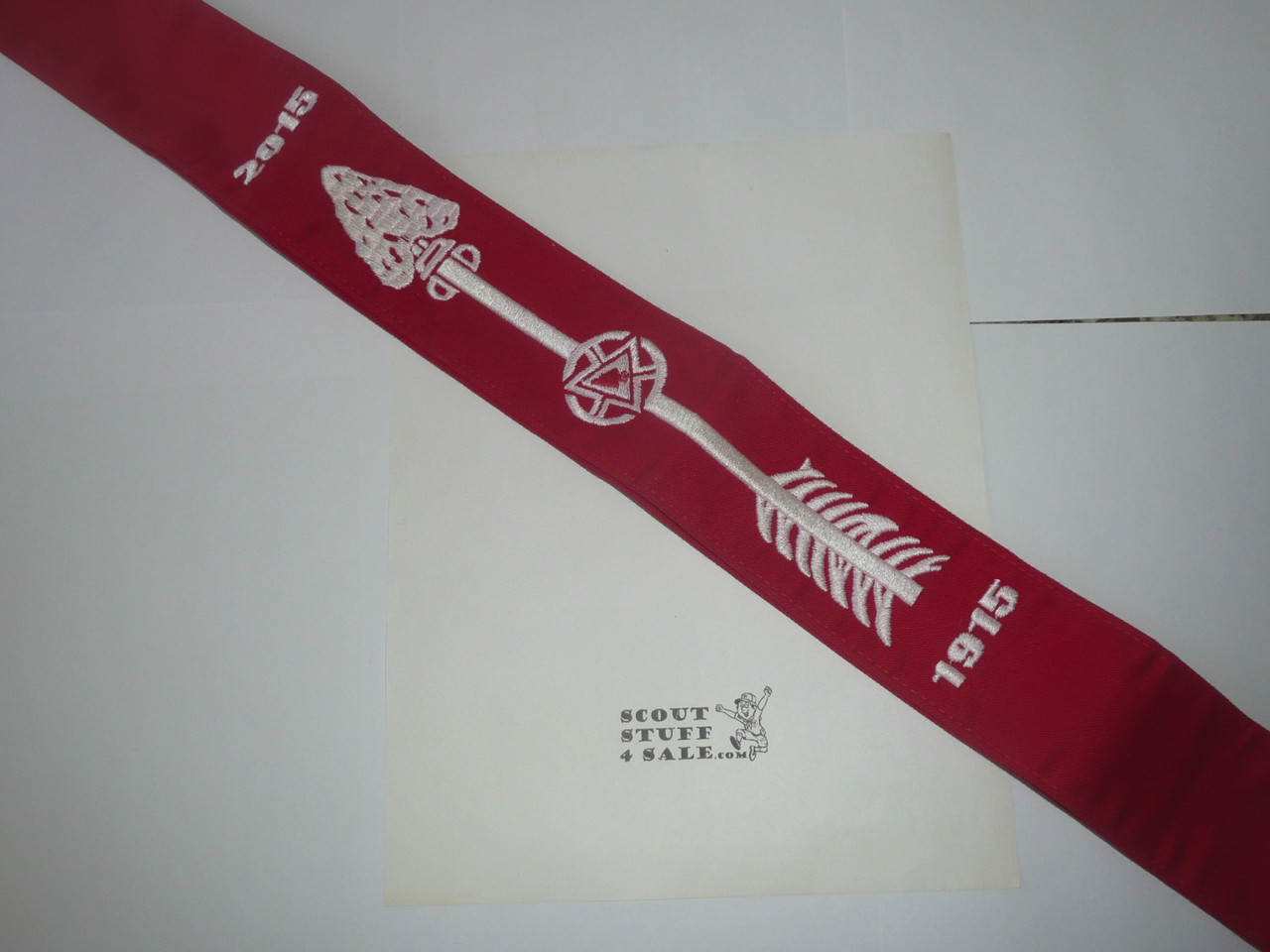 2015 NOAC 100th Anniversary Order of the Arrow Red Sash, Mint Condition