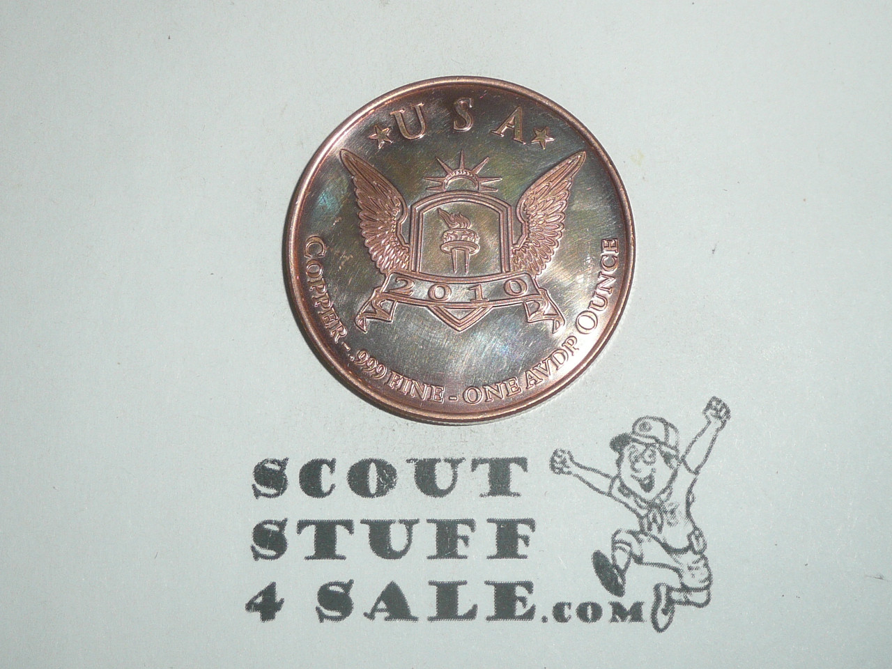 USA 2010 with Statue of Liberty 1 Ounce Copper Coin