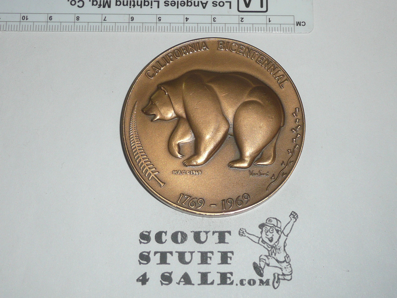 1969 Bronze California Bicentennial Large Coin / Token, The Golden Land