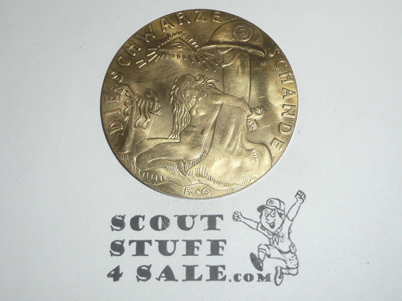 Germany, The Watch on the Rhine ‑ and The Black Shame, cast medal, 1920, by Karl Goet