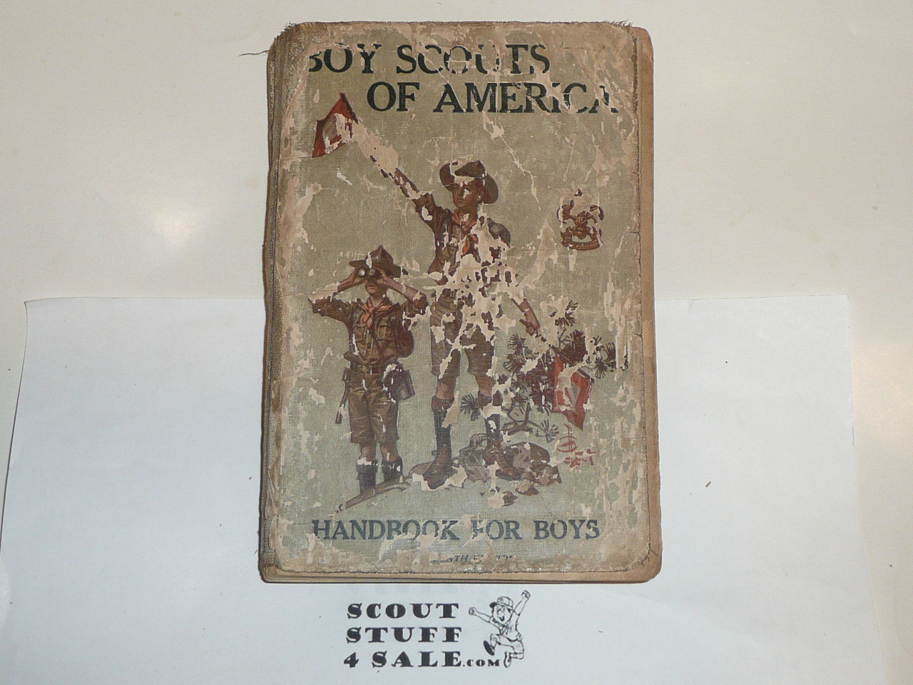 1916 Boy Scout Handbook, Second Edition, Fourteenth Printing, the book is solid but the cover is worn and the spine covering is gone