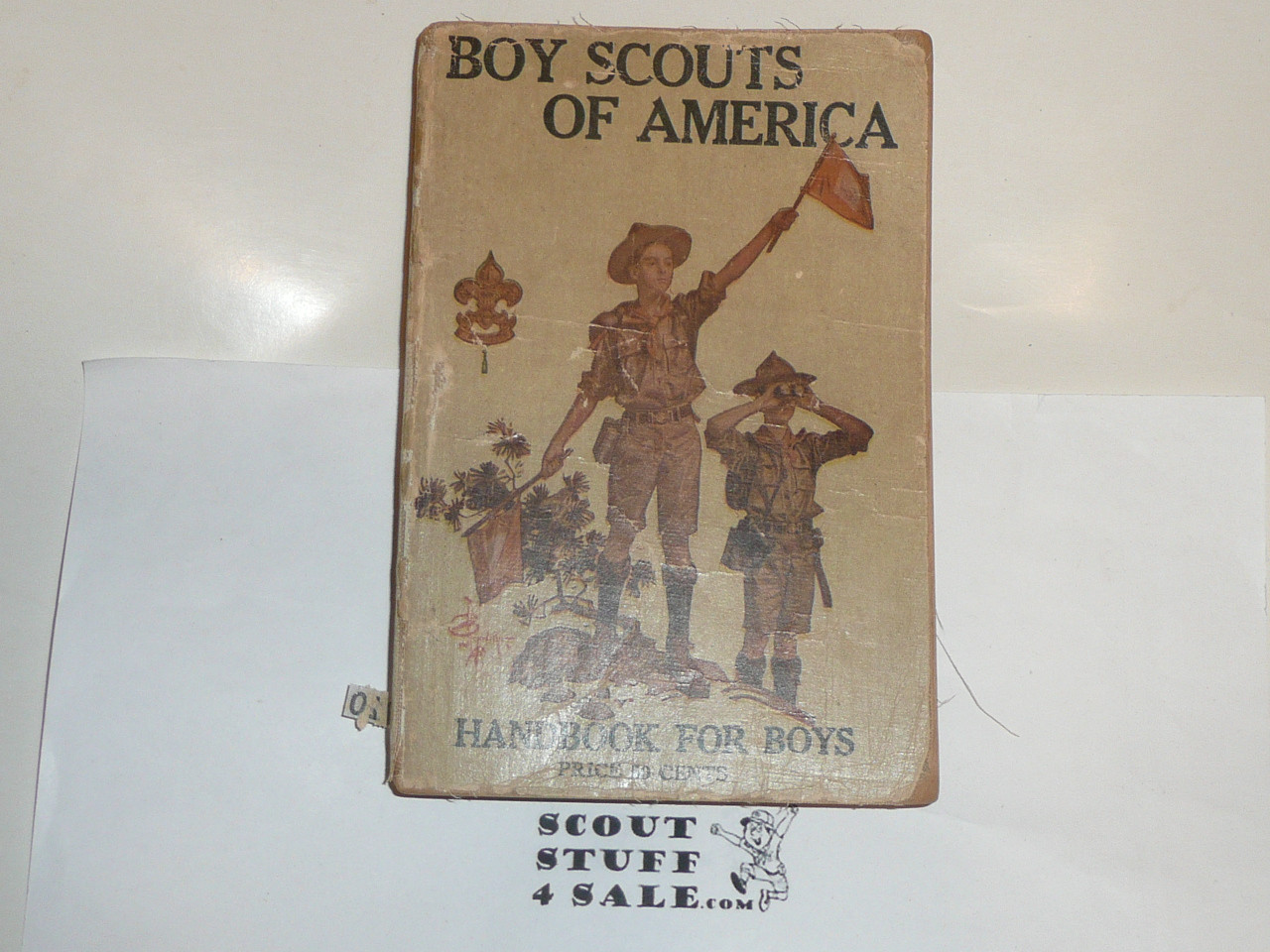 1920 Boy Scout Handbook, Second Edition, Twenty-second Printing, cover almost white, Lite wear to cover and spine