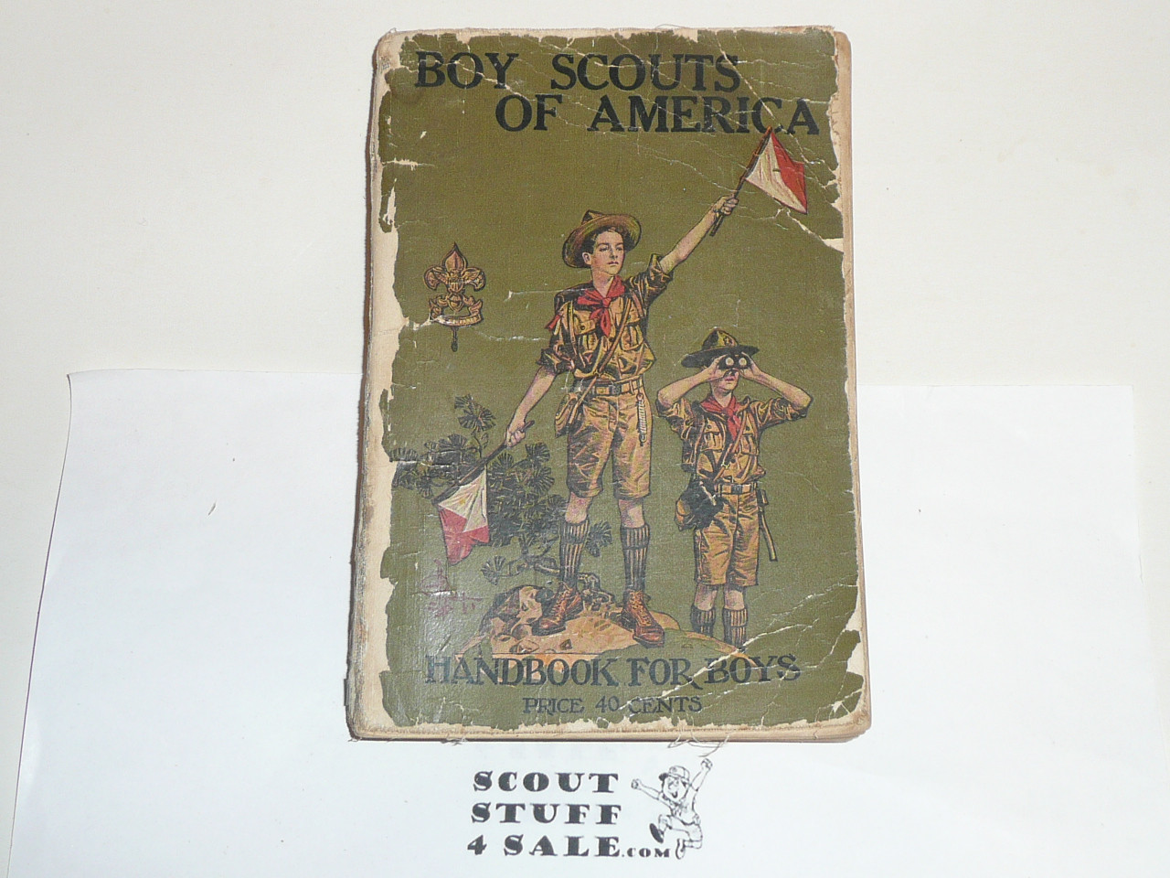 1925 Boy Scout Handbook, Second Edition, Thirty-first Printing, spine and cover wear #4