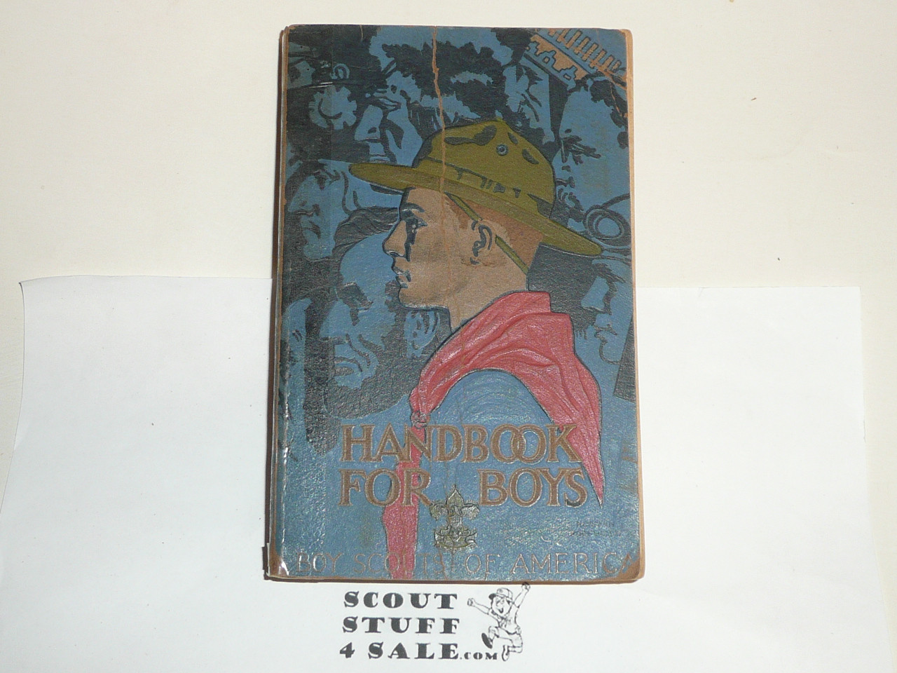 1929 Boy Scout Handbook, Third Edition, Eighth Printing, Norman Rockwell Cover, Cover taped at spine otherwise lite wear