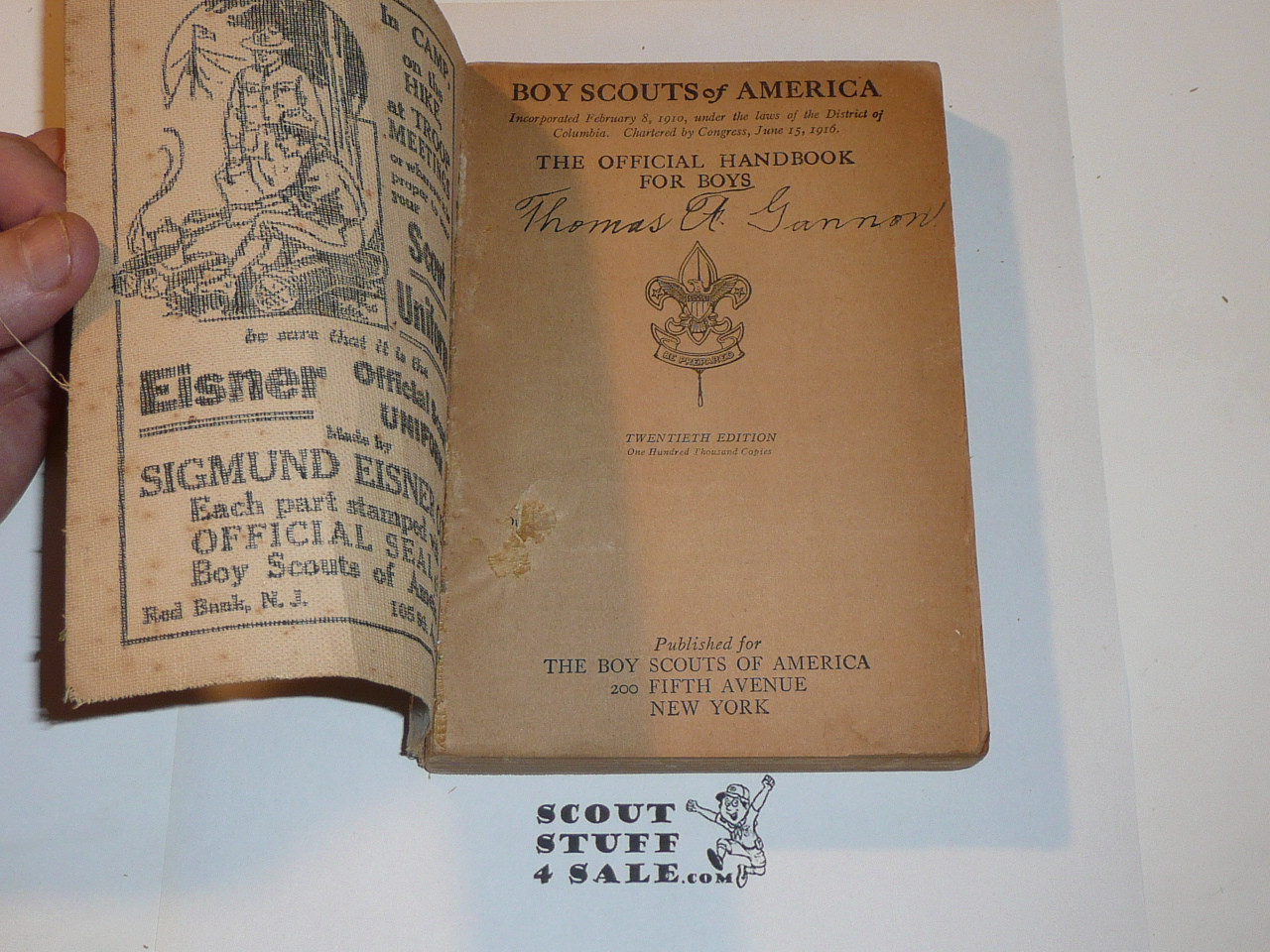 1919 Boy Scout Handbook, Second Edition, Twentieth Printing, minimal wear #2