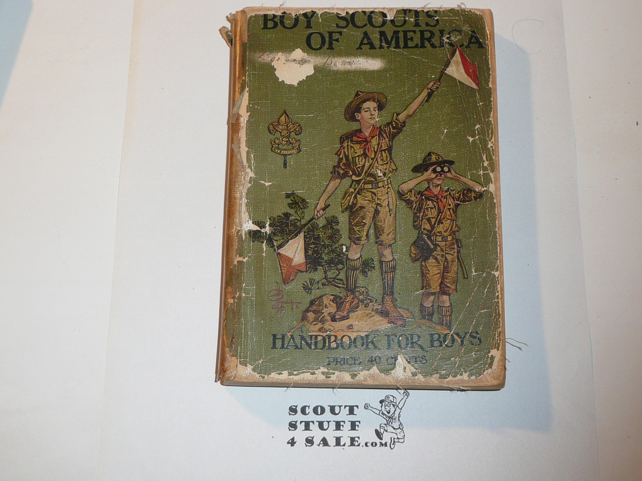 1923 Boy Scout Handbook, Second Edition, Twenty-seventh Printing, spine taped with loose pages and cover wear good for looking at #2
