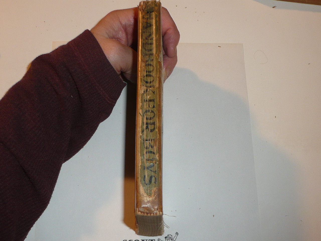 1923 Boy Scout Handbook, Second Edition, Twenty-seventh Printing, spine taped with loose pages and cover wear good for looking at #2