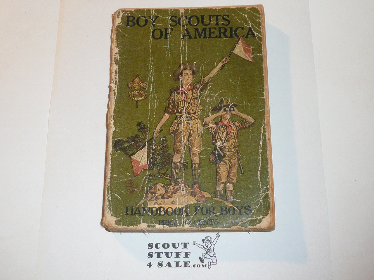 1925 Boy Scout Handbook, Second Edition, Thirty-second Printing, wear to spine or cover wear #2
